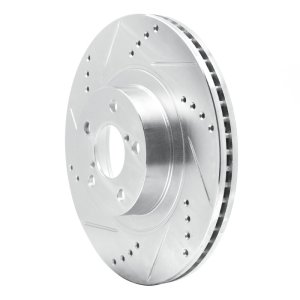 Scion FR-S Brake Rotor (1) - Front Left - R1 Concepts - Drilled & Slotted - Silver - `04-`25